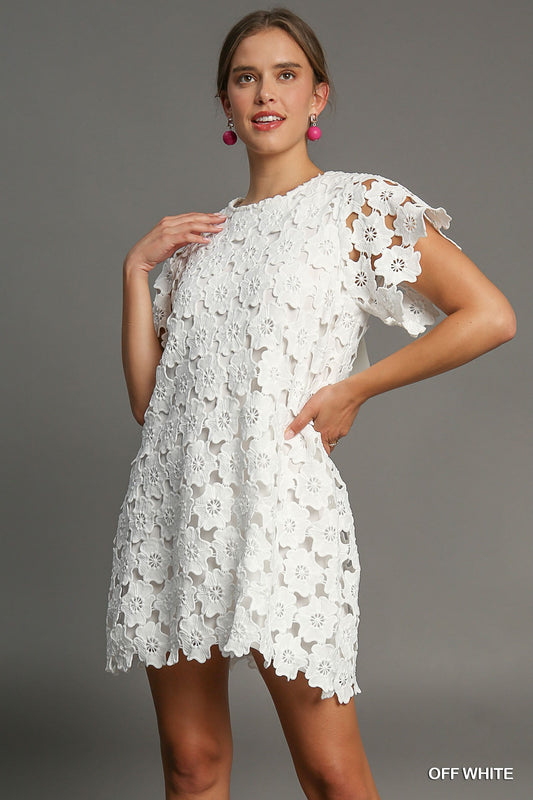 White Floral Lace Dress