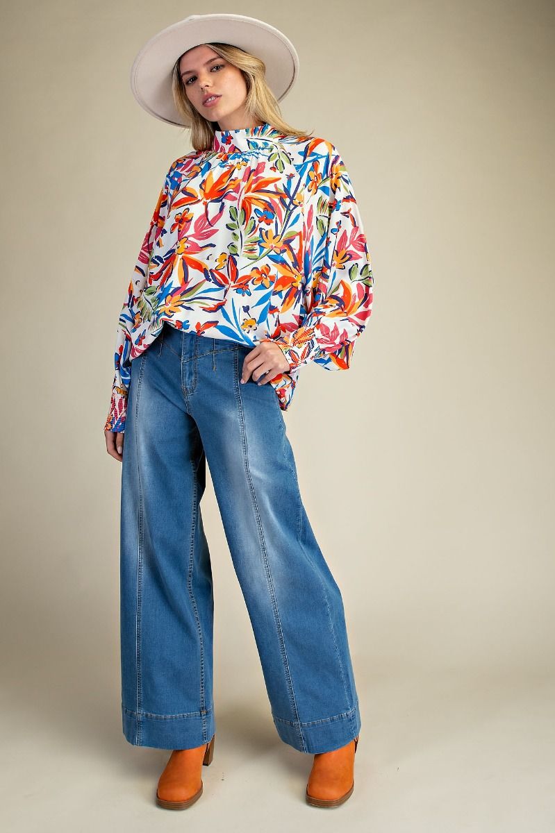 Floral Batwing Top