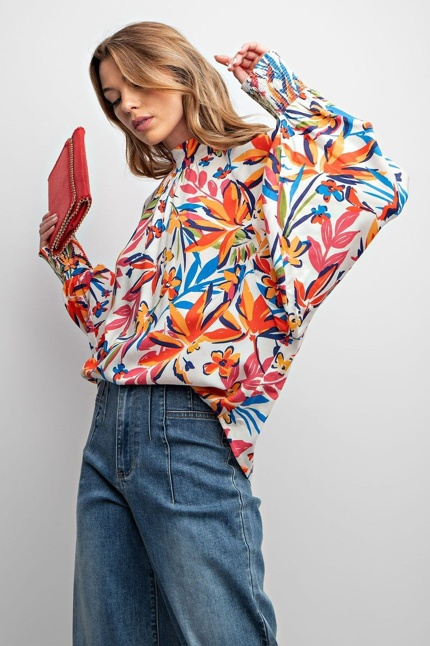 Floral Batwing Top