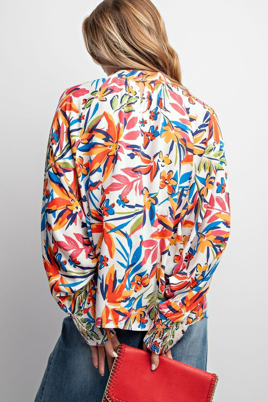 Floral Batwing Top
