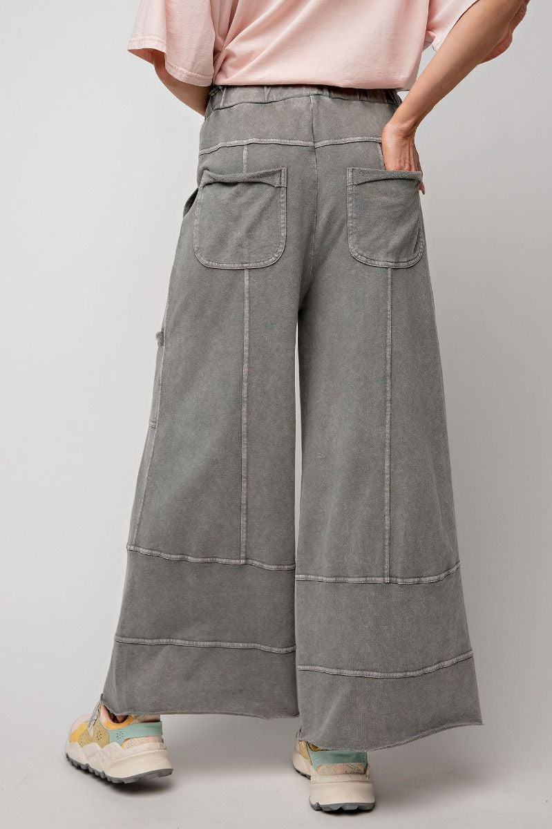 Wide Leg Cargo Pants Ash Plus