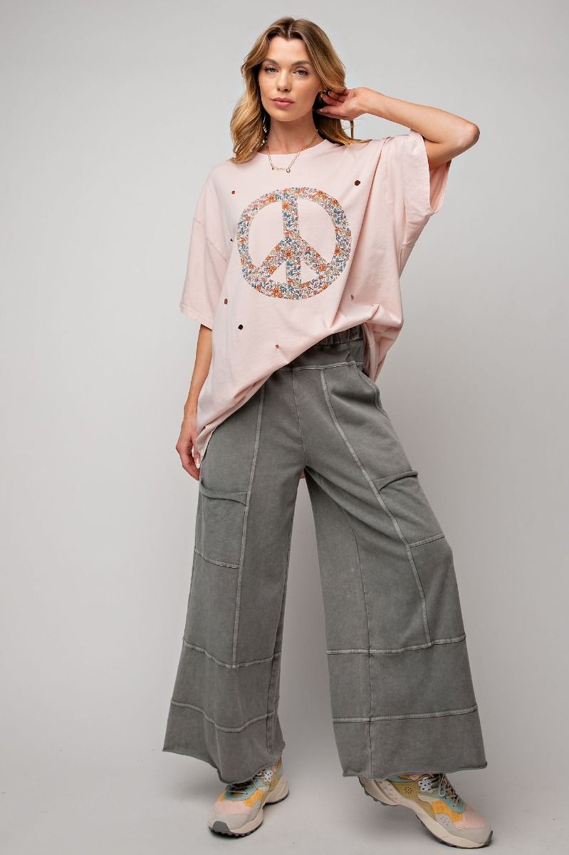 Wide Leg Cargo Pants Ash Plus