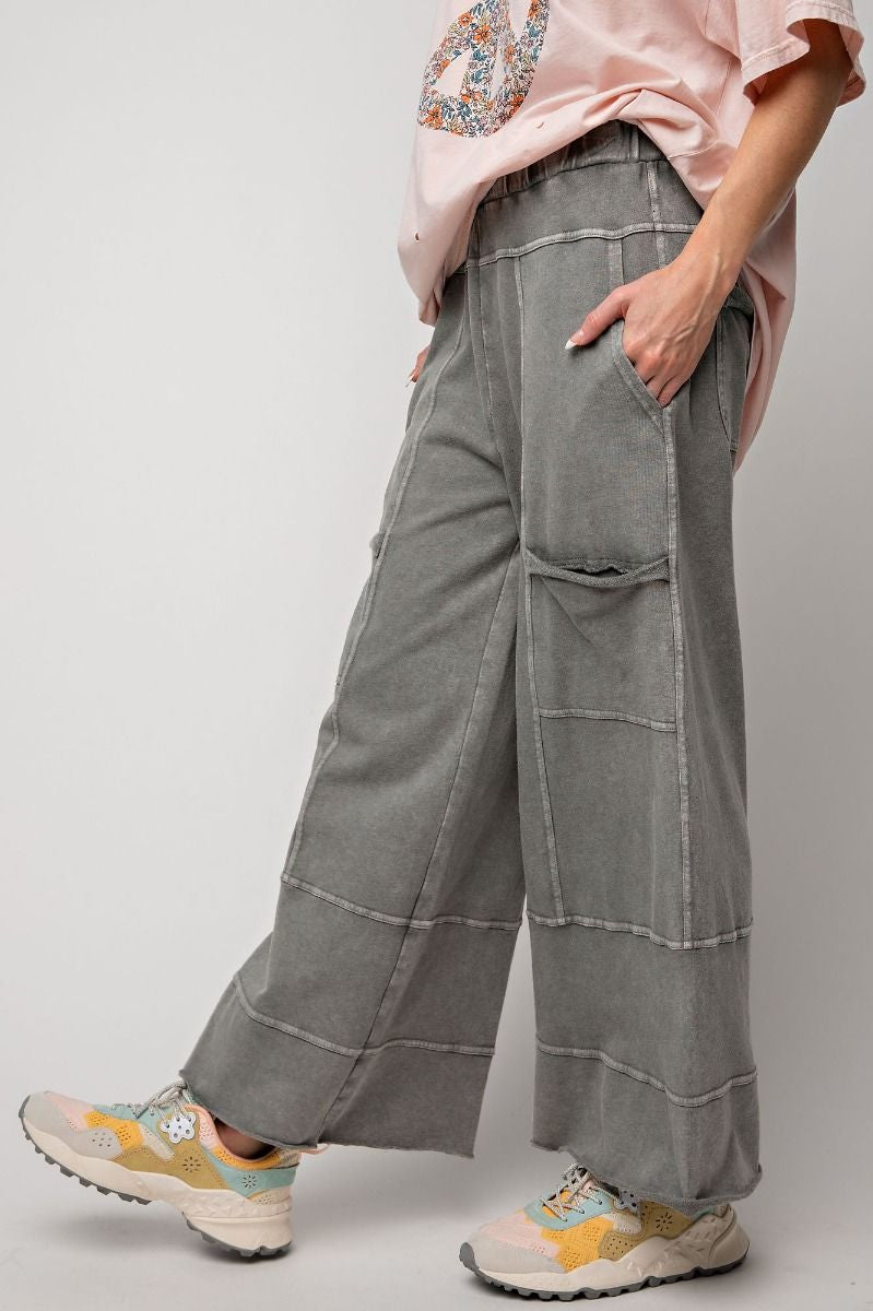 Wide Leg Cargo Pants Ash Plus