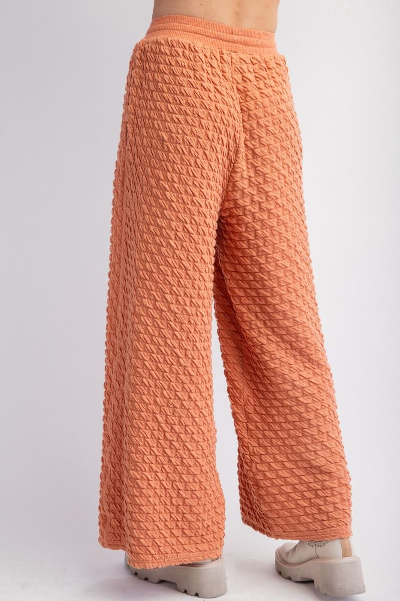 Wide Leg Textured Pants
