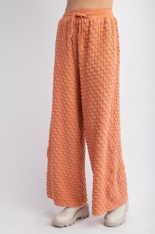 Wide Leg Textured Pants