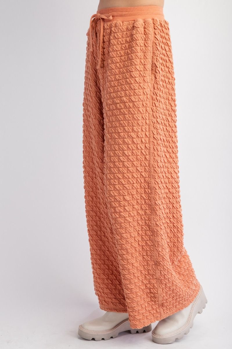 Wide Leg Textured Pants