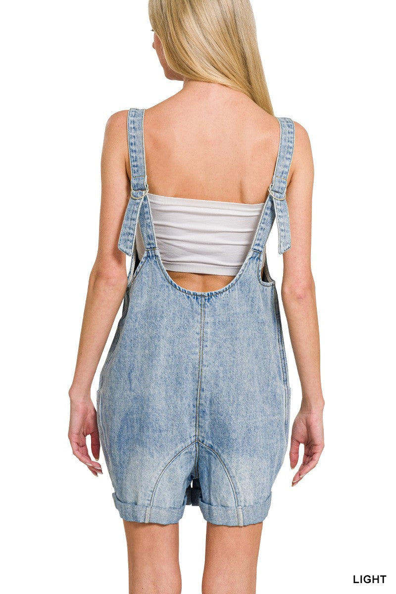 Denim Overalls Shorts