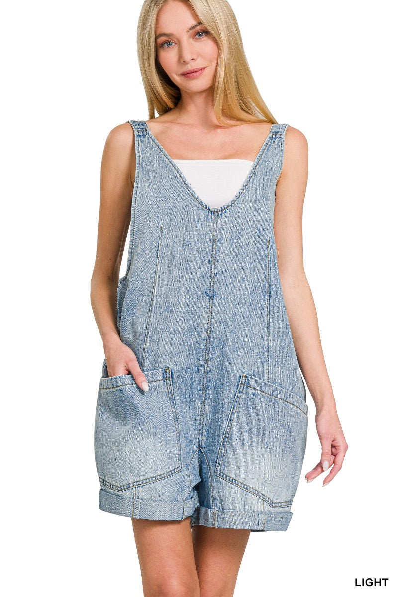 Denim Overalls Shorts