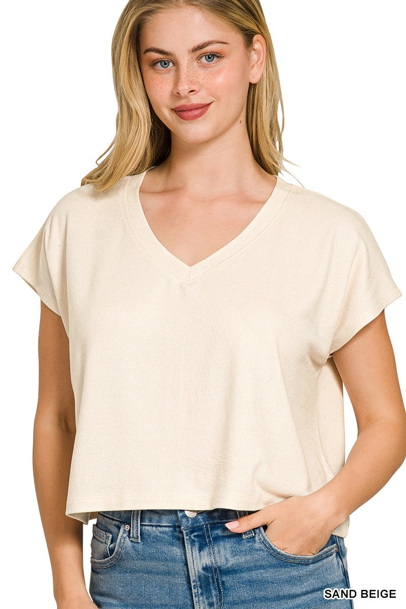 Super Soft Cropped V-Neck