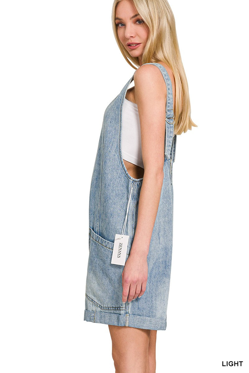Denim Overalls Shorts