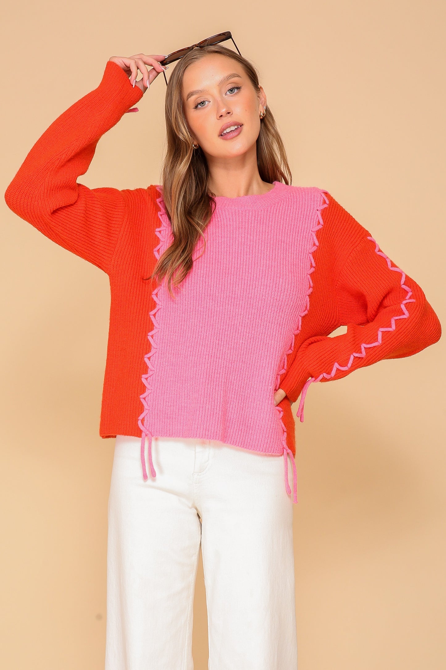 Zig Zag Stitched Sweater