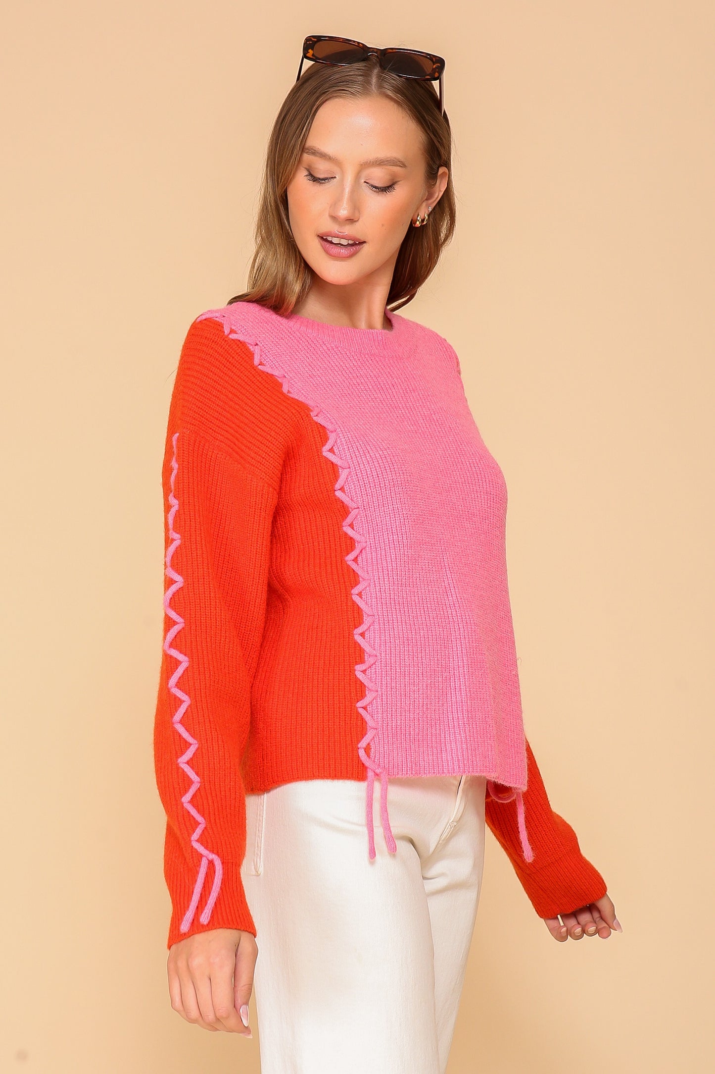 Zig Zag Stitched Sweater